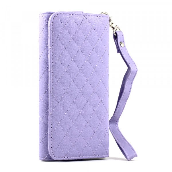 Wholesale iPhone 5 5C 5S Universal Flip Leather Wallet Case with Strap (Purple)